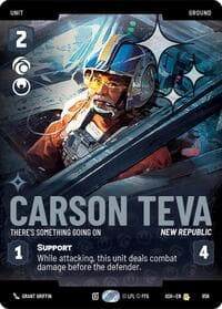 Carson Teva - There's Something Going On (Prestige Foil) - Ashes of the Empire - Star Wars: Unlimited card
