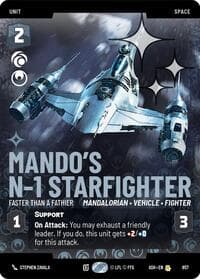 Mando's N-1 Starfighter - Faster than a Fathier (Prestige Foil) - Ashes of the Empire - Star Wars: Unlimited card