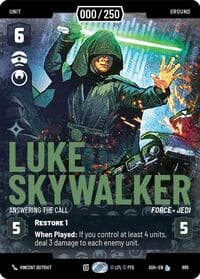 Luke Skywalker - Answering the Call (Serialized) - Ashes of the Empire - Star Wars: Unlimited card