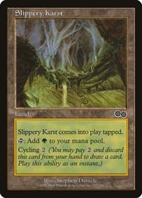 Slippery Karst - Urza's Saga - Magic: The Gathering card