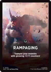Rampaging Theme Card - Commander: Marvel Super Heroes - Magic: The Gathering card