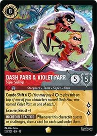 Dash Parr & Violet Parr - Super Siblings - Attack of the Vine! - Disney Lorcana card