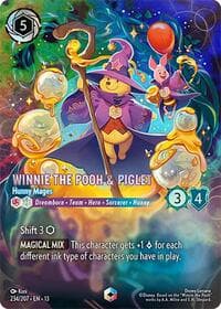 Winnie the Pooh & Piglet - Hunny Mages (Enchanted) - Attack of the Vine! - Disney Lorcana card