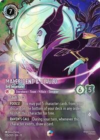 Maleficent & Diablo - Evil Incarnate (Enchanted) - Attack of the Vine! - Disney Lorcana card