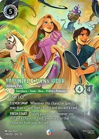 Rapunzel & Flynn Rider - Unlikely Pair (Enchanted) - Attack of the Vine! - Disney Lorcana card