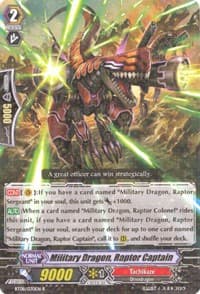 Military Dragon, Raptor Captain - BT08: Blue Storm Armada - Cardfight Vanguard card