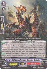 Military Dragon, Raptor Soldier - BT08: Blue Storm Armada - Cardfight Vanguard card