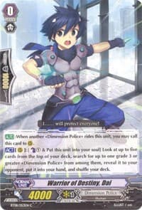 Warrior of Destiny, Dai - BT08: Blue Storm Armada - Cardfight Vanguard card