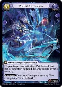 Poised Occlusion (Curio Foil) - Supporter Pack 4 - Grand Archive TCG card