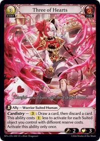 Three of Hearts (Curio Foil) - Supporter Pack 4 - Grand Archive TCG card