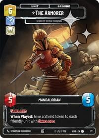 The Armorer - Secrecy is Our Survival (Foil) - Ashes of the Empire - Weekly Play Promos - Star Wars: Unlimited card