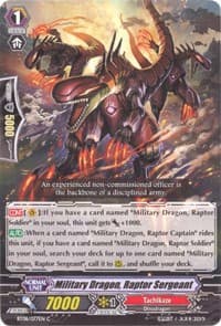 Military Dragon, Raptor Sergeant - BT08: Blue Storm Armada - Cardfight Vanguard card