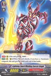 Lightning Sword Wielding Exorcist Knight - BT08: Blue Storm Armada - Cardfight Vanguard card