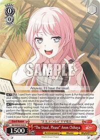 "The Usual, Please" Anon Chihaya - BanG Dream! 10th Anniversary! Premium Booster - Weiss Schwarz card
