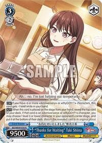 "Thanks for Waiting" Taki Shiina - BanG Dream! 10th Anniversary! Premium Booster - Weiss Schwarz card