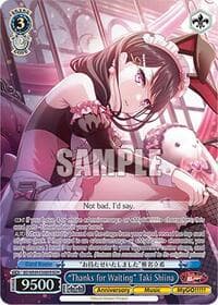 "Thanks for Waiting" Taki Shiina (BDR) - BanG Dream! 10th Anniversary! Premium Booster - Weiss Schwarz card