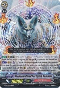 Platinum Blond Fox Spirit, Tamamo - BT09: Clash of Knights & Dragons - Cardfight Vanguard card