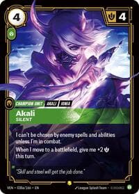 Akali, Silent (Alternate Art) - Vendetta - Riftbound: League of Legends Trading Card Game card