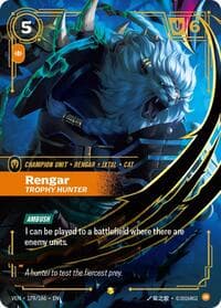 Rengar, Trophy Hunter (Overnumbered) - Vendetta - Riftbound: League of Legends Trading Card Game card