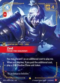 Zed, From the Shadows (Alternate Art) - Vendetta - Riftbound: League of Legends Trading Card Game card