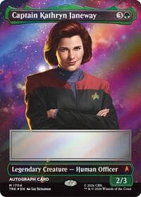 Captain Kathryn Janeway (Borderless) (Signed) - Star Trek - Magic: The Gathering card