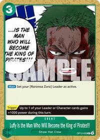 Luffy Is the Man Who Will Become the King of Pirates!!! - ST-32: Starter Deck 32 GREEN Roronoa Zoro - One Piece Card Game card