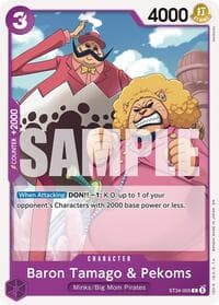 Baron Tamago & Pekoms - ST-34: Starter Deck 34 PURPLE Charlotte Katakuri - One Piece Card Game card