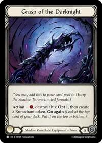 Grasp of the Darknight - Usurp the Shadow Throne - Flesh and Blood TCG card
