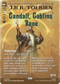 Gandalf, Goblins' Bane (Borderless) - The Hobbit - Magic: The Gathering card