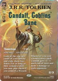 Gandalf, Goblins' Bane (Borderless) (Surge Foil) - The Hobbit - Magic: The Gathering card