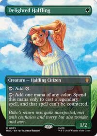 Delighted Halfling (Borderless) - The Hobbit: Eternal-Legal - Magic: The Gathering card