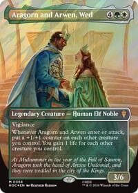 Aragorn and Arwen, Wed (Borderless) (Surge Foil) - The Hobbit: Eternal-Legal - Magic: The Gathering card