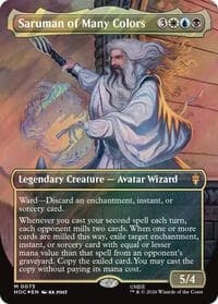 Saruman of Many Colors (Borderless) (Surge Foil) - The Hobbit: Eternal-Legal - Magic: The Gathering card