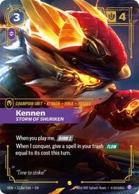 Kennen, Storm of Shuriken (Alternate Art) - Vendetta - Riftbound: League of Legends Trading Card Game card