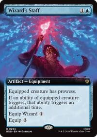 Wizard's Staff (Extended Art) - The Hobbit - Magic: The Gathering card