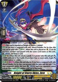Knight of Starry Skies, Zero - DZ-SS15: The Legendary Vanguards - Cardfight Vanguard card