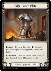 Edge Laden Plate - Mastery Pack Warrior - Flesh and Blood TCG card