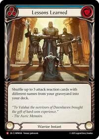 Lessons Learned (Blue) - Mastery Pack Warrior - Flesh and Blood TCG card