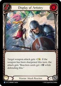 Display of Artistry (Yellow) - Mastery Pack Warrior - Flesh and Blood TCG card