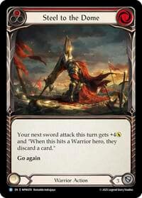 Steel to the Dome (Red) - Mastery Pack Warrior - Flesh and Blood TCG card