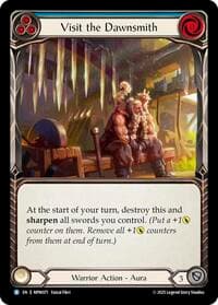 Visit the Dawnsmith (Blue) - Mastery Pack Warrior - Flesh and Blood TCG card