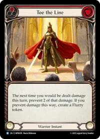 Toe the Line (Red) - Mastery Pack Warrior - Flesh and Blood TCG card
