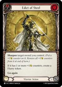 Edict of Steel (Red) - Mastery Pack Warrior - Flesh and Blood TCG card