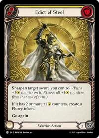 Edict of Steel (Yellow) - Mastery Pack Warrior - Flesh and Blood TCG card
