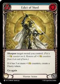 Edict of Steel (Blue) - Mastery Pack Warrior - Flesh and Blood TCG card
