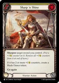 Sharp 'n Shine (Yellow) - Mastery Pack Warrior - Flesh and Blood TCG card