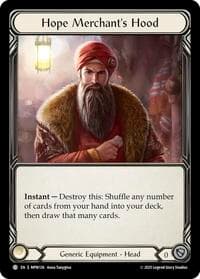 Hope Merchant's Hood - Mastery Pack Warrior - Flesh and Blood TCG card