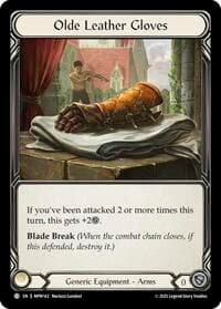 Olde Leather Gloves - Mastery Pack Warrior - Flesh and Blood TCG card
