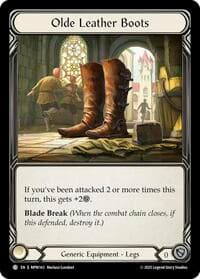 Olde Leather Boots - Mastery Pack Warrior - Flesh and Blood TCG card
