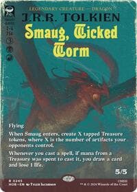 Smaug, Wicked Worm (Borderless) - The Hobbit - Magic: The Gathering card